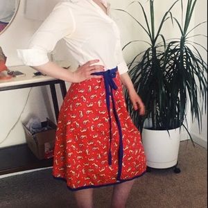 Vintage French Paisley Wrap Skirt - Medium